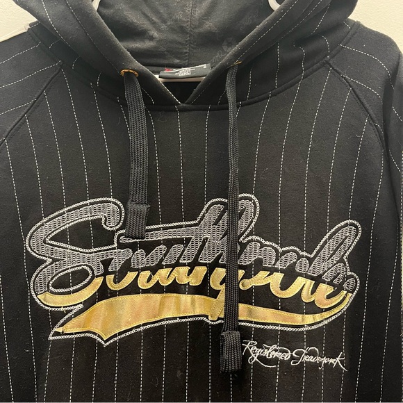 Southpole VTG Y2K Pinstripes Pullover Hoodie Mens Authentic Collection XXL Baggy - Picture 4 of 10